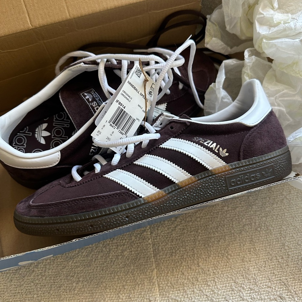 adidas Spezial Dark Brown and White Sneakers